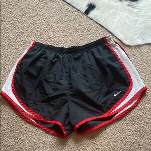 Nike Black and Red Athletic Shorts Lightweight Breathable Design